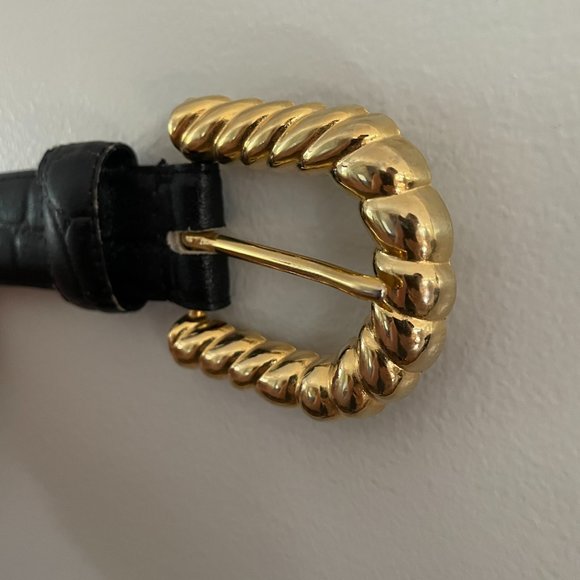 Vintage Black and Gold Scallop Belt main image 2